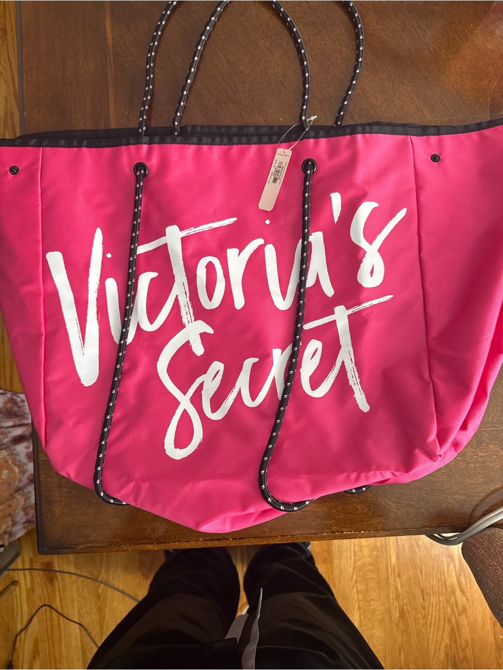 Victoria's Secret Bright Pink Script Logo Tote